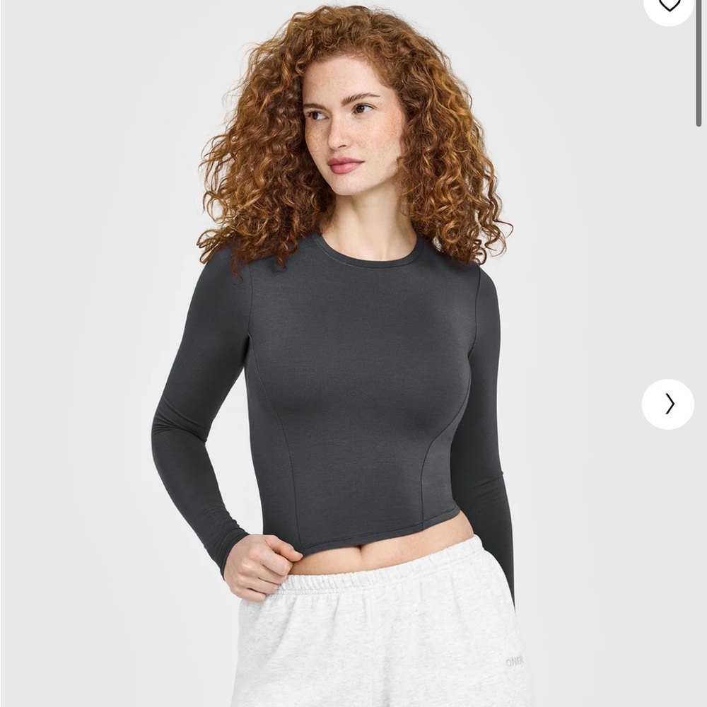 NWT oner active MELLOW™ SOFT MID LONG SLEEVE TOP coal small